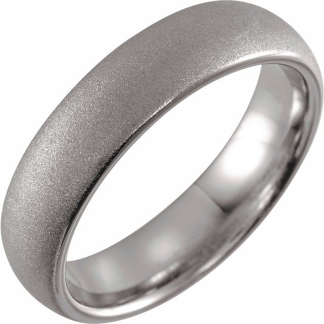 Tungsten 6 mm Half - Round Size 10 Band with Satin Finish - Balacia