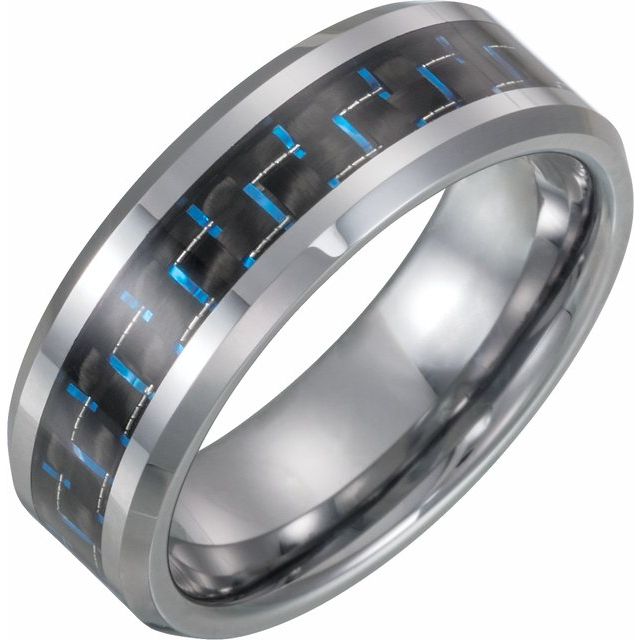 Tungsten 8 mm Band with Black Carbon Fiber Inlay - Balacia