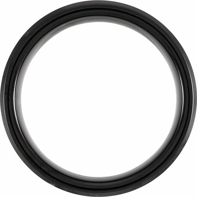 Tungsten 8 mm Beveled - Edge Band with Imitation Meteorite Inlay - Balacia