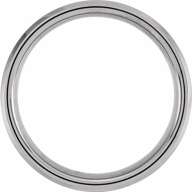 Tungsten 8 mm Beveled - Edge Band with Inlay - Balacia