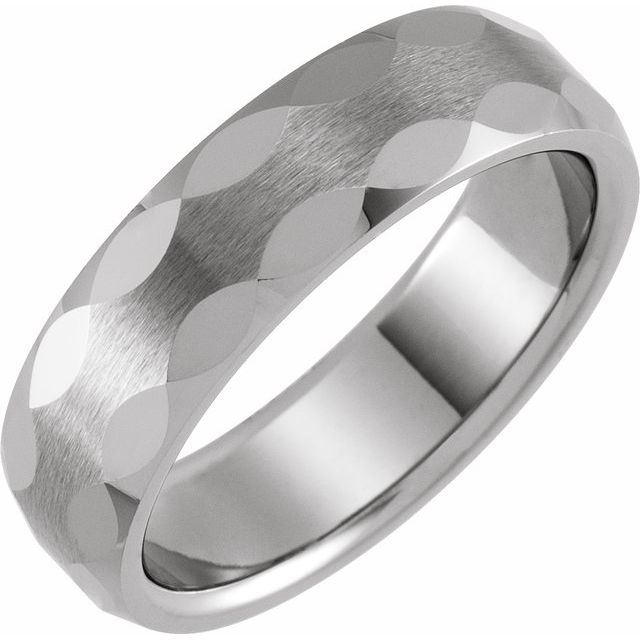 Tungsten 8 mm Faceted Band - Balacia