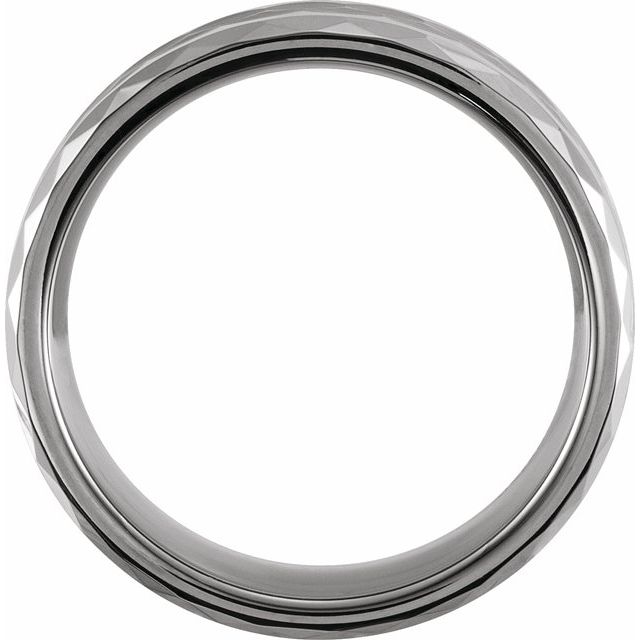 Tungsten 8 mm Faceted Band - Balacia