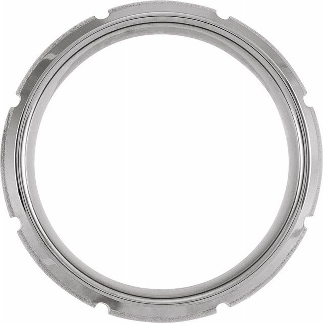 Tungsten 8 mm Grooved Beveled Edge Band - Balacia