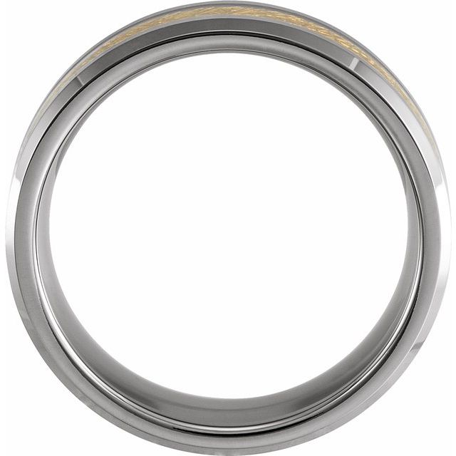 Tungsten Band with Imitation Gold Meteorite Inlay - Balacia