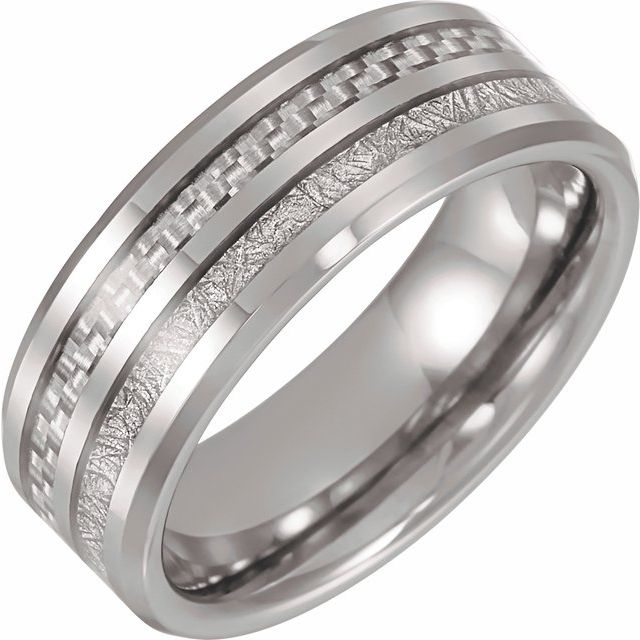Tungsten Band with Imitation Meteorite & Carbon Fiber Inlay - Balacia
