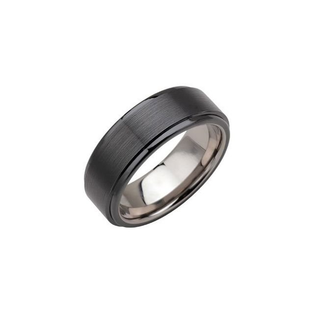Tungsten & Ceramic Couture® 8 mm Ridged Band - Balacia