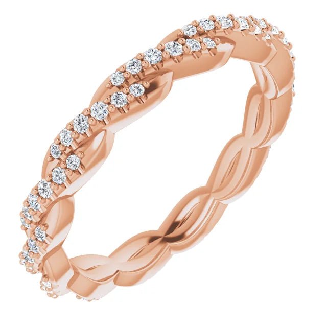 Rose Gold Twist Full Eternity Band