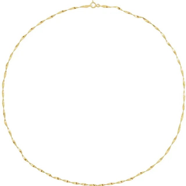 Twisted Herringbone 16” Necklace 14k Gold - Balacia