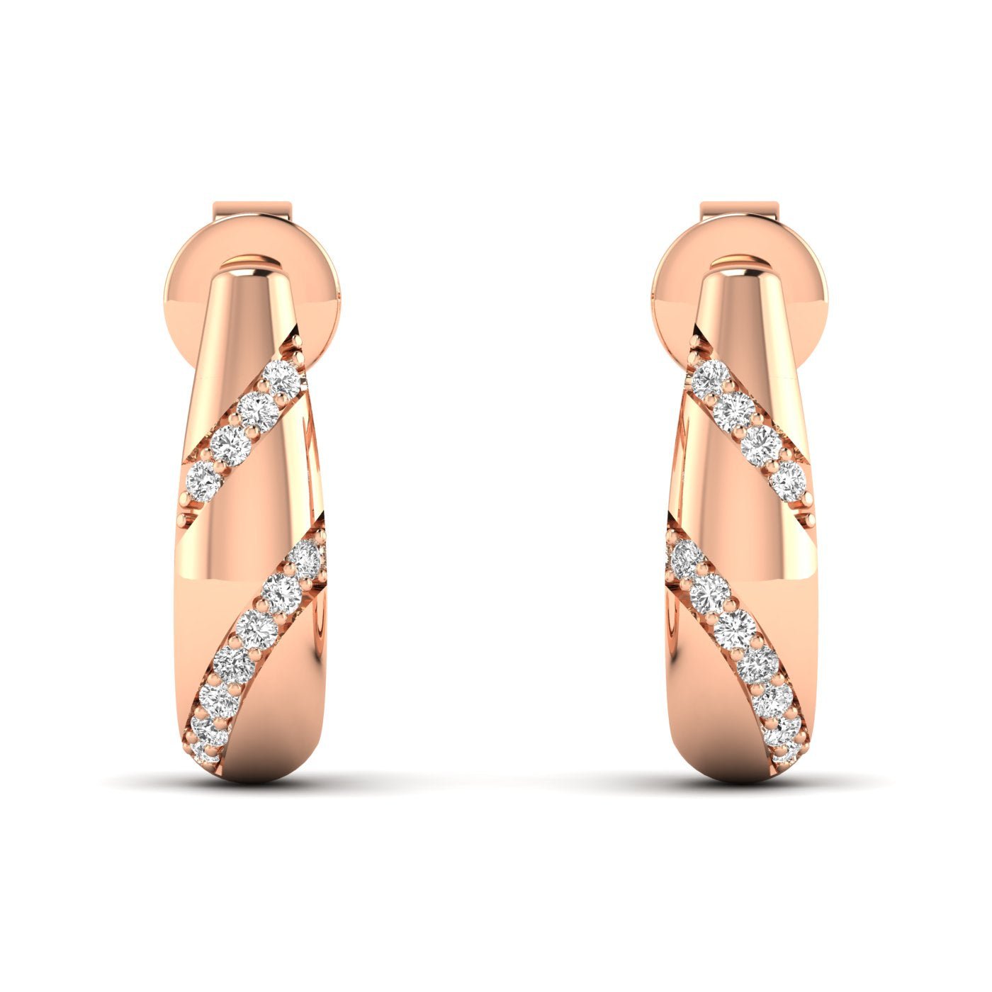 Twisted Luxe Hoops Diamond Earrings - Balacia
