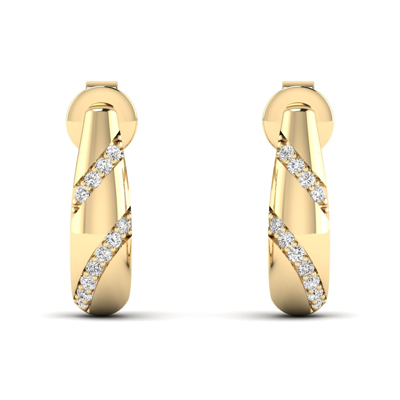 Twisted Luxe Hoops Diamond Earrings - Balacia