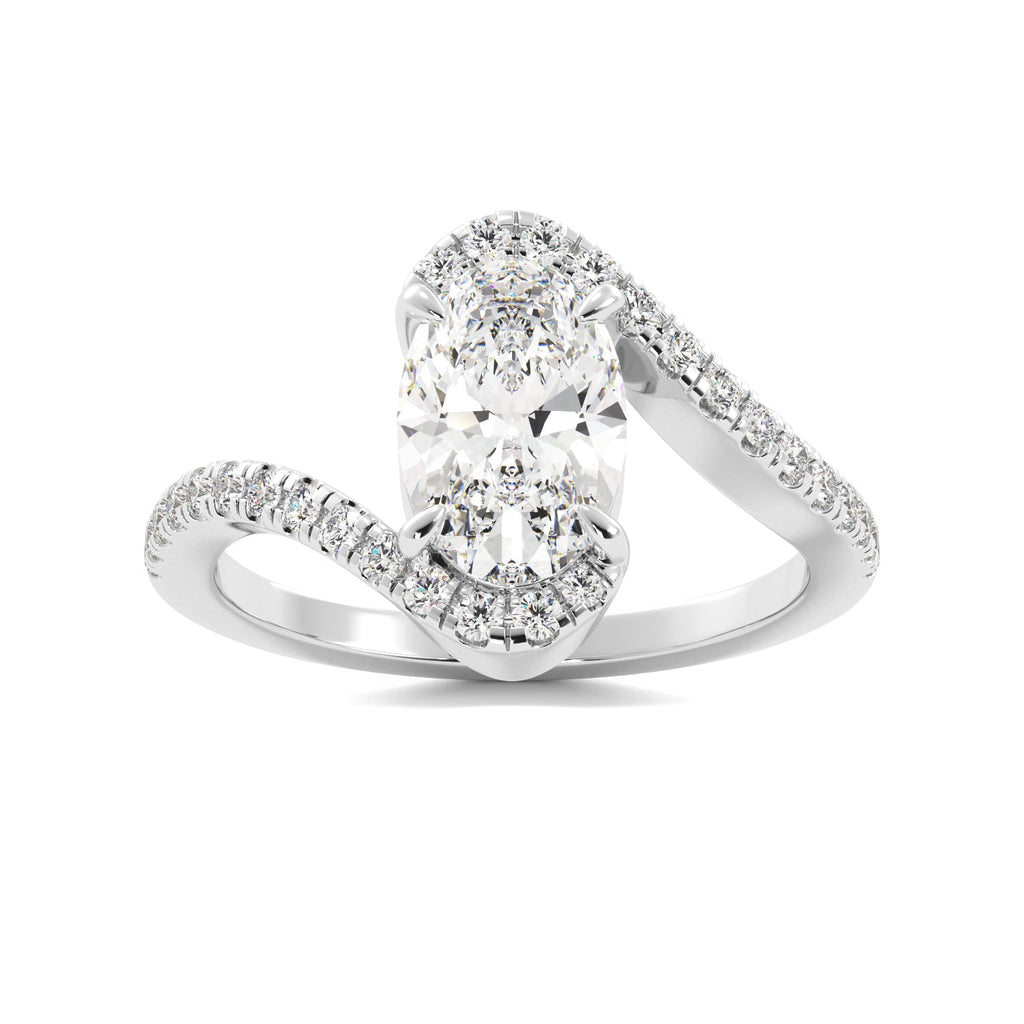 Twisted Oval Elegant Engagement Ring