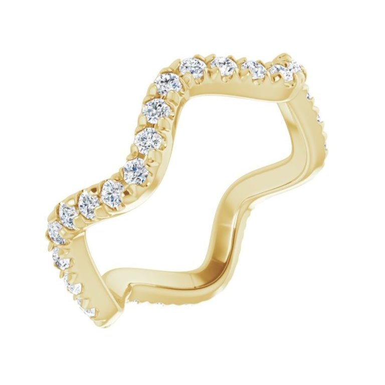 Wave of Diamonds Wedding Band - Balacia