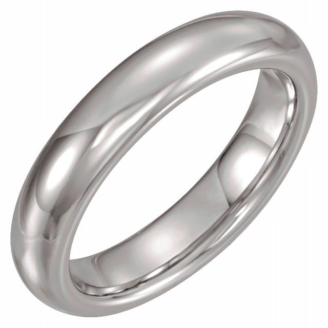 White Tungsten 4 mm Half Round Band - Balacia
