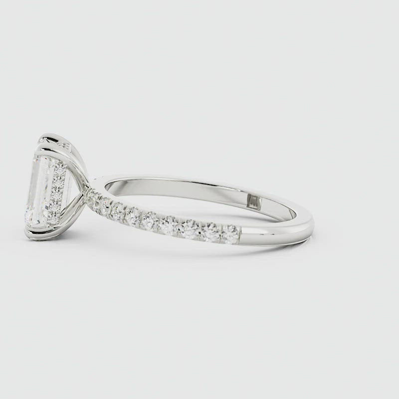 emerald cut moissanite ring