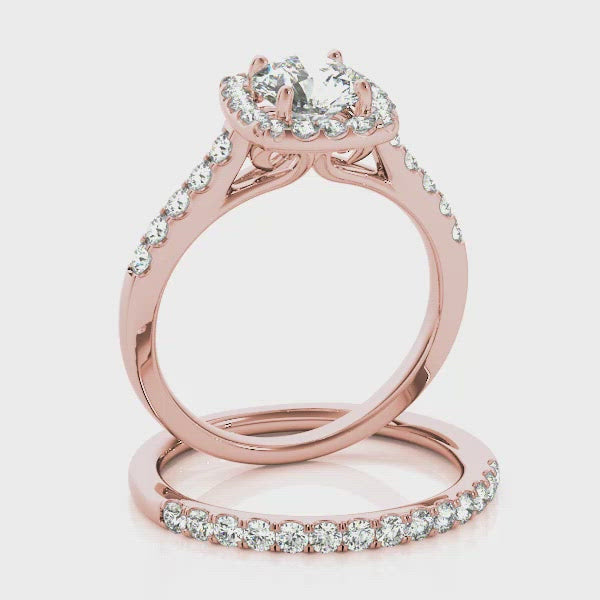 Autumn Round Diamond Cushion Halo Engagement Ring