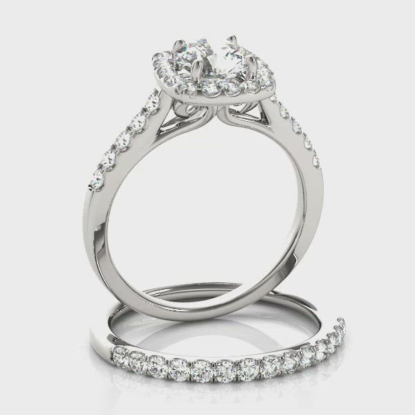 Autumn Round Diamond Cushion Halo Engagement Ring