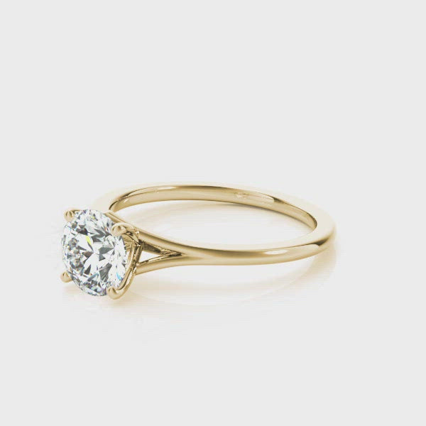 Ocean City Round Diamond Split Shank Engagement Ring