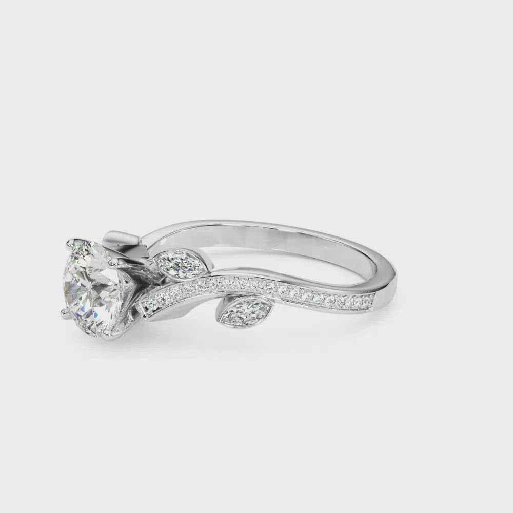 Sevilla Round Diamond Nature Inspired Engagement Ring