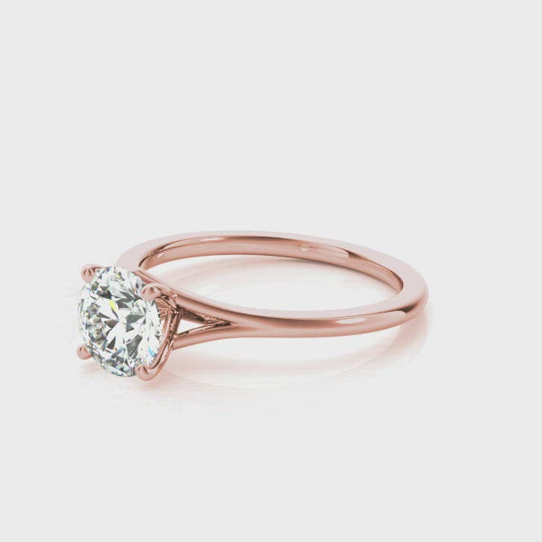 Ocean City Round Diamond Split Shank Engagement Ring