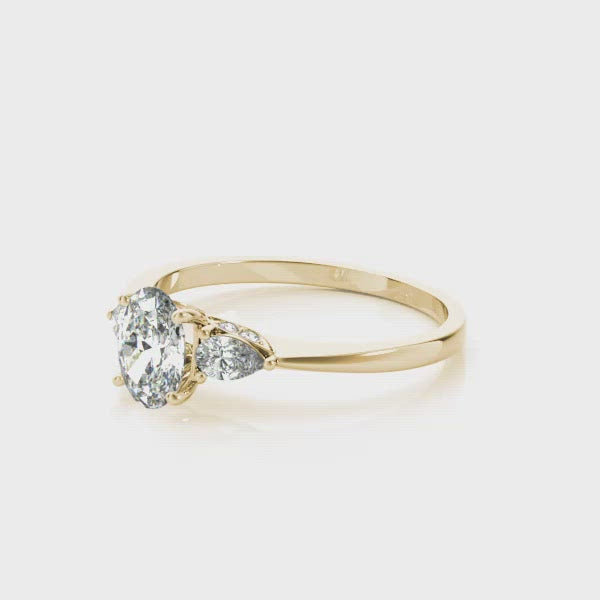 Dallas Oval Diamond with Pear Sides Engagement Ring