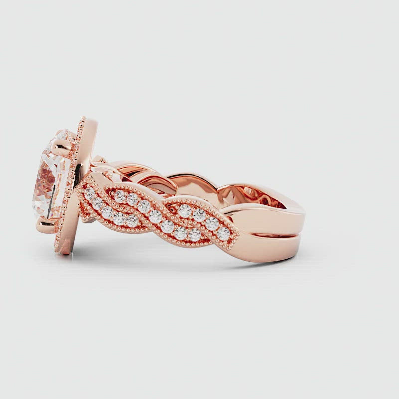 3 Carat Round Cut Moissanite Engagement Ring