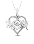 Mom Rotating Diamond and Silver Necklace Gift