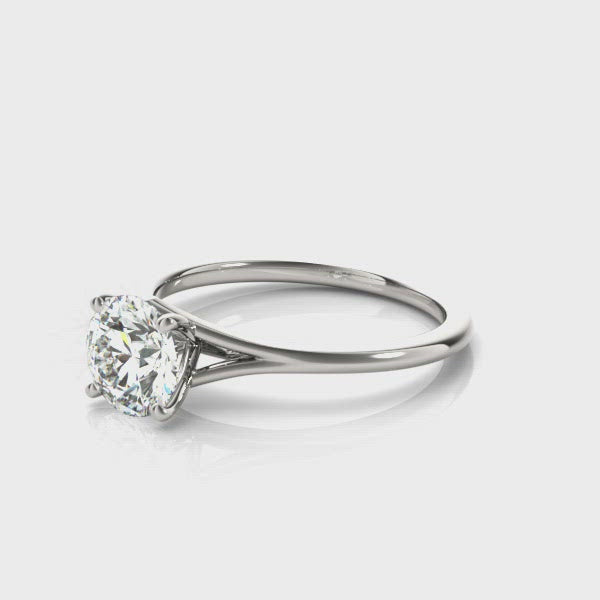Ocean City Round Diamond Split Shank Engagement Ring
