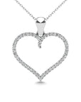 10K White Gold 1/6 CTW Diamond Heart Pendant