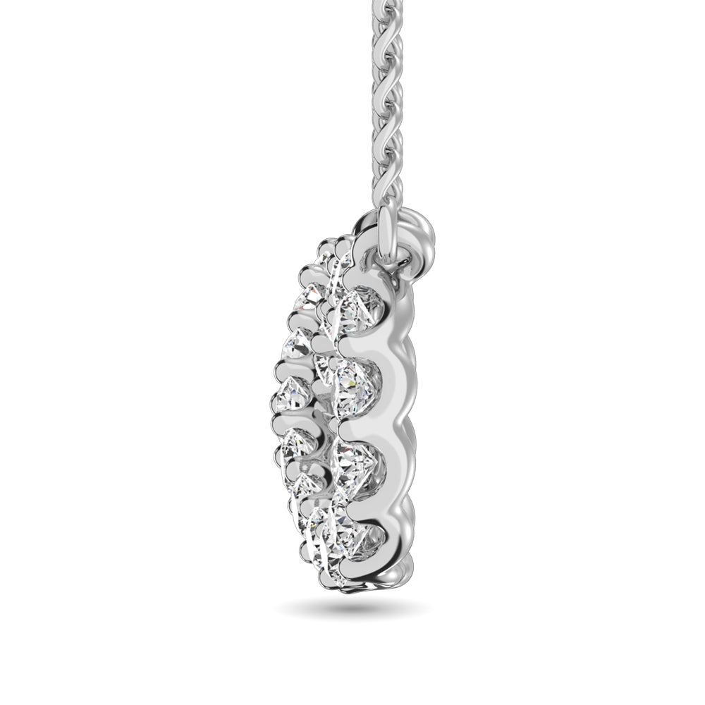 1/2 Carat Diamond Infinity Pendant Necklace 10k White Gold