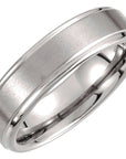 Tungsten 6 mm Satin and Polished Edge Band