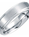White Tungsten 6 mm Satin and Polished Edge Band