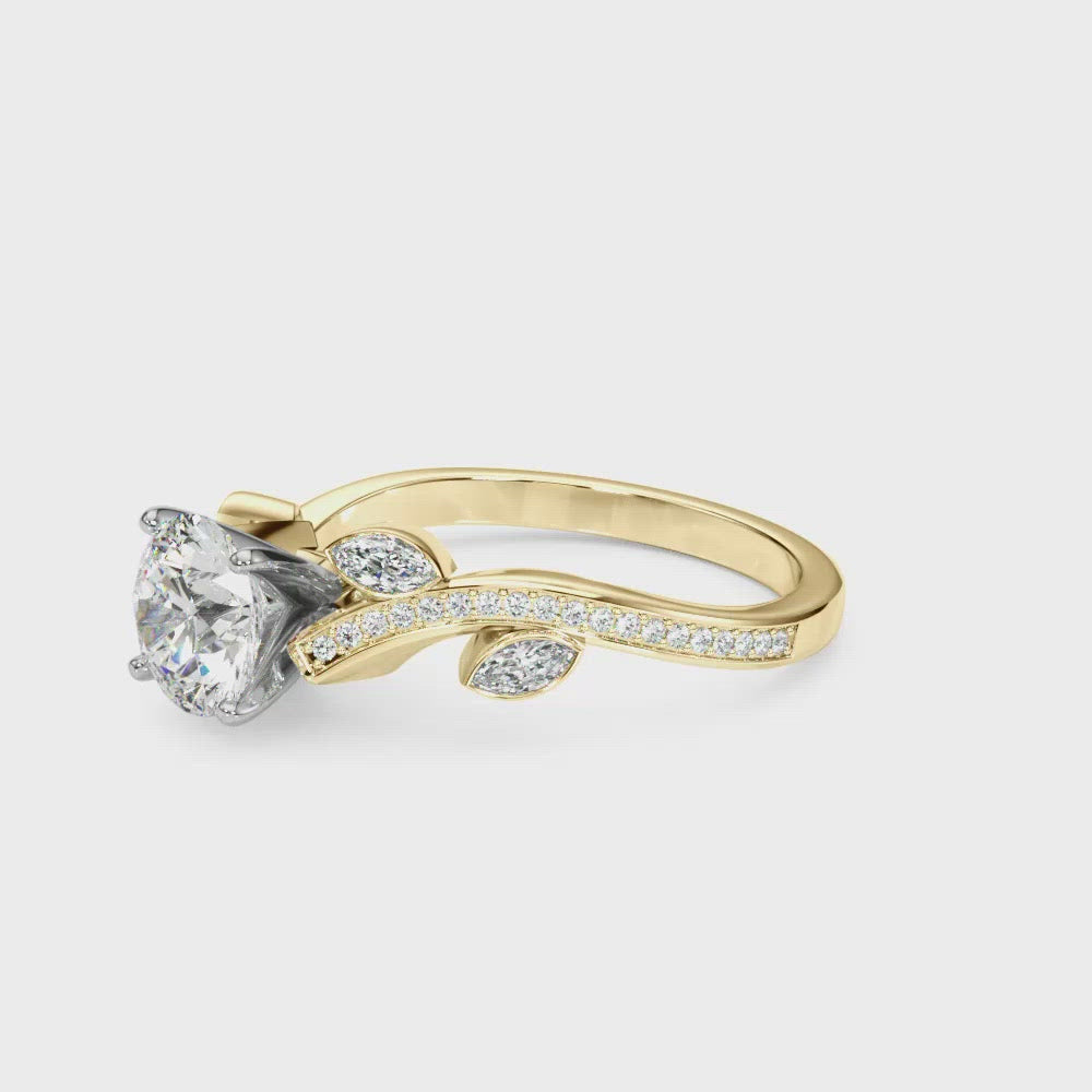 Sevilla Round Diamond Nature Inspired Engagement Ring