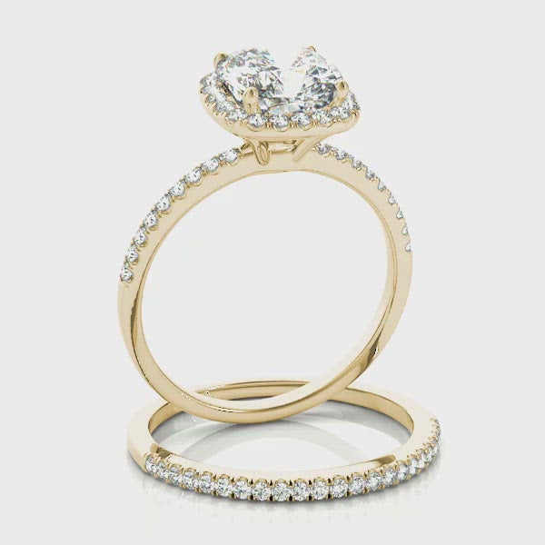Tokyo Cushion Cut Diamond Halo Engagement Ring