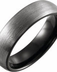 Black PVD Tungsten 6 mm Size 10 Band with Satin Finish
