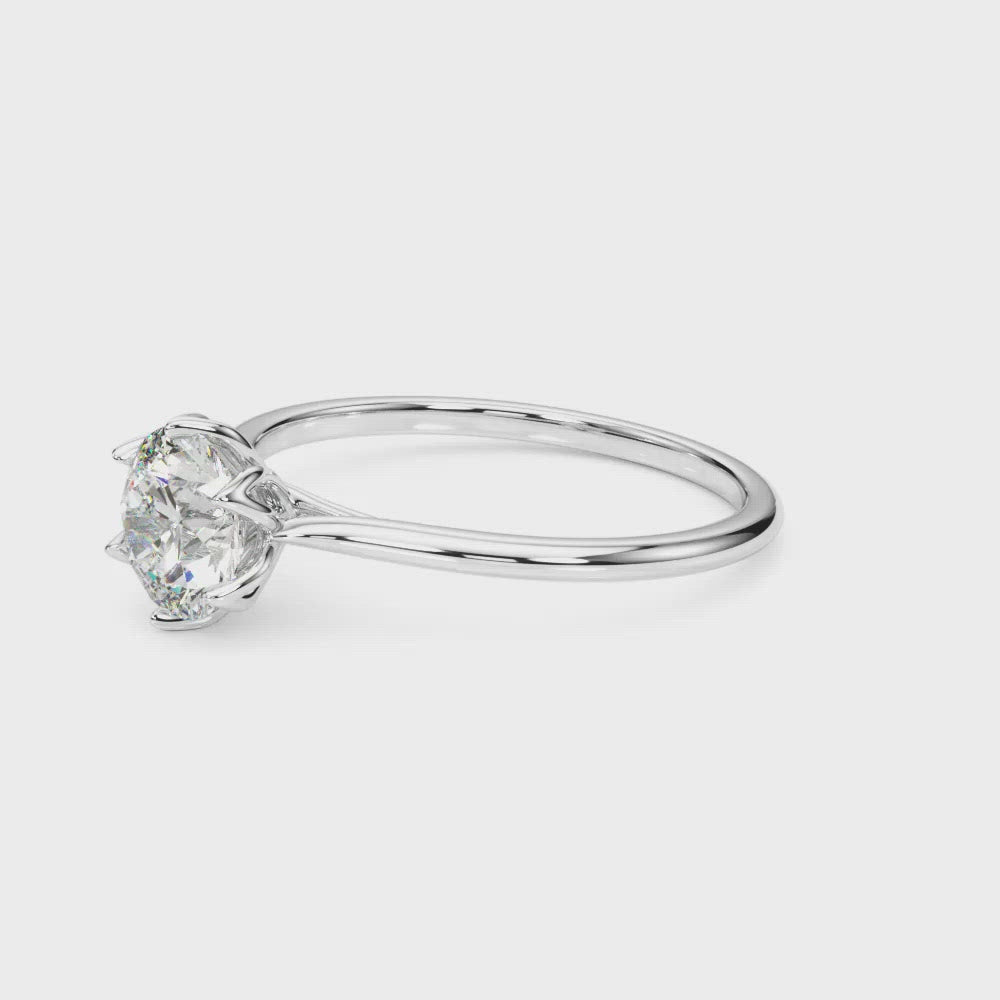 Petal prongs engagement ring