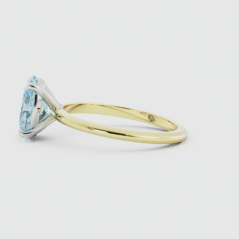 Classic Oval Aquamarine Solitaire Ring Video