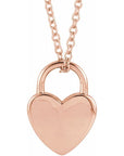 Heart Lock Necklace Engravable Gift