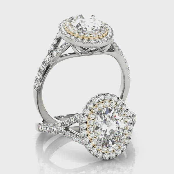 Tiara Oval Double Halo Engagement Ring