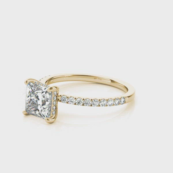 Everly Princess Cut Hidden Halo Engagement Ring