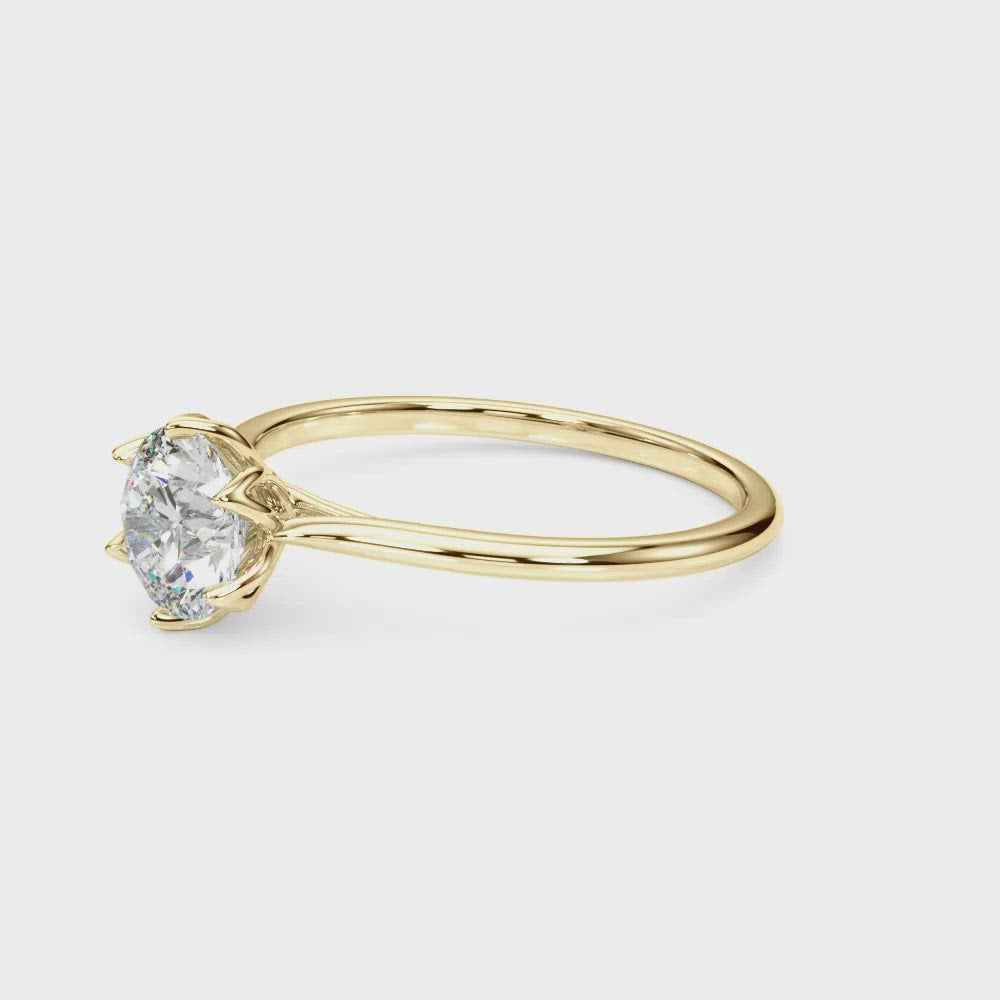 Irvine Round Petal Prongs Engagement Ring