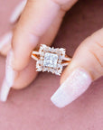 2 Carat Princess Cut Moissanite Engagement Ring 14k White Gold