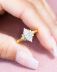 1.25 Carat Marquise Moissanite Engagement Ring 14k Yellow Gold
