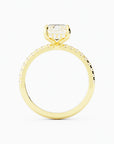 1.4 Carat Radiant Cut Moissanite Engagement Ring 14k Yellow Gold