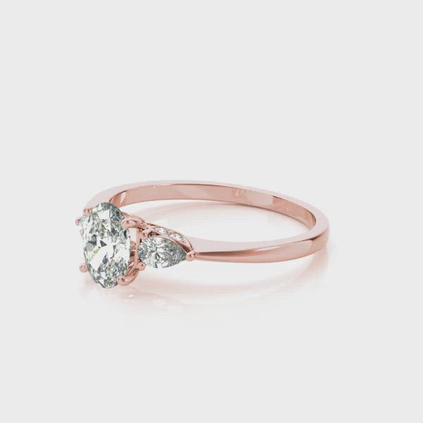 Dallas Oval Diamond with Pear Sides Engagement Ring
