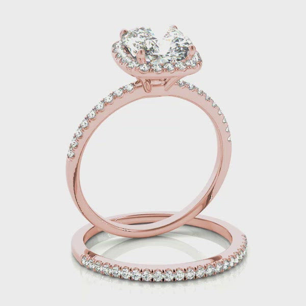 Tokyo Cushion Cut Diamond Halo Engagement Ring