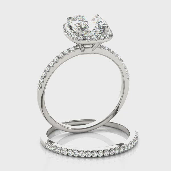 Tokyo Cushion Cut Diamond Halo Engagement Ring