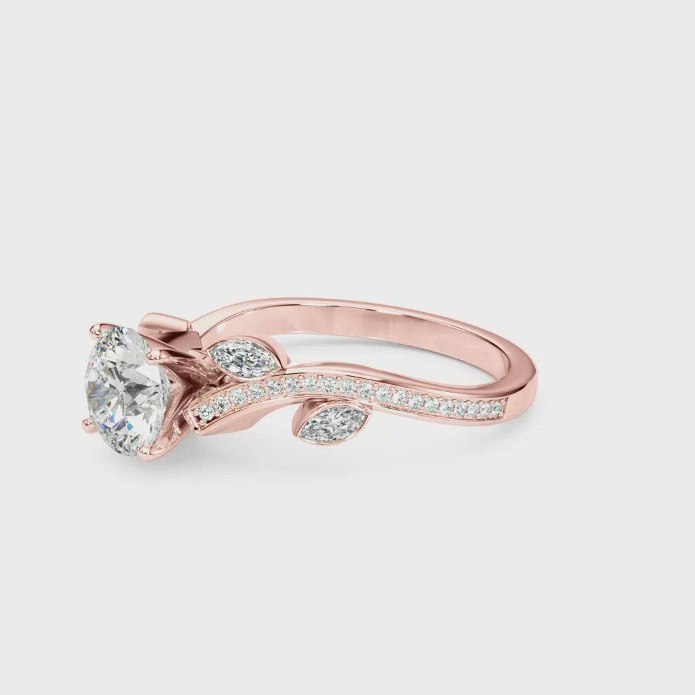 Sevilla Round Diamond Nature Inspired Engagement Ring