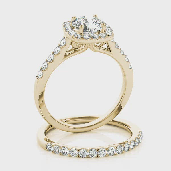 Autumn Round Diamond Cushion Halo Engagement Ring