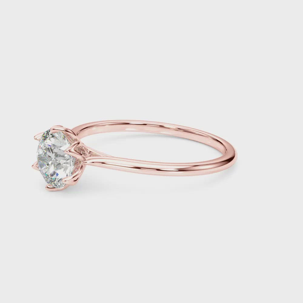 Irvine Round Petal Prongs Engagement Ring
