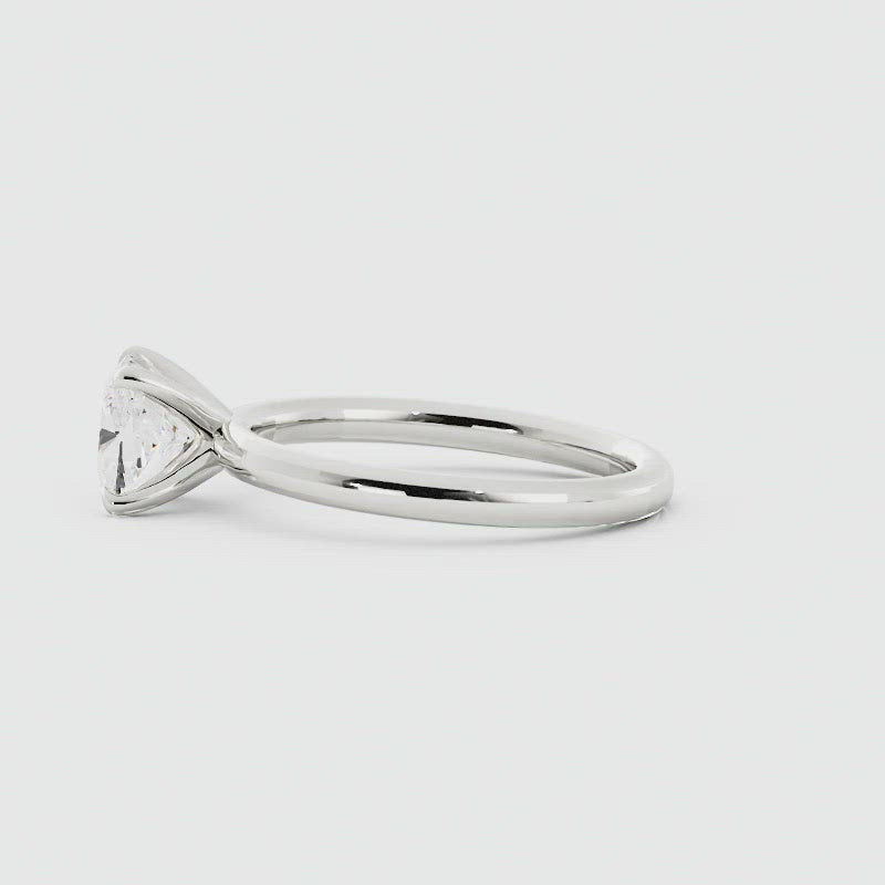 Cushion-Cut Solitaire Four-Prong Setting Diamond Engagement Ring Video